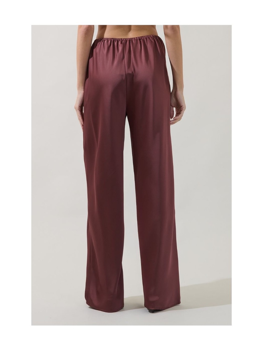 Chocolate Emma Wide Leg Pants Satin